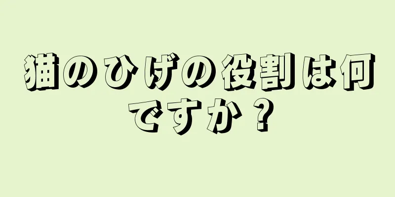 猫のひげの役割は何ですか？