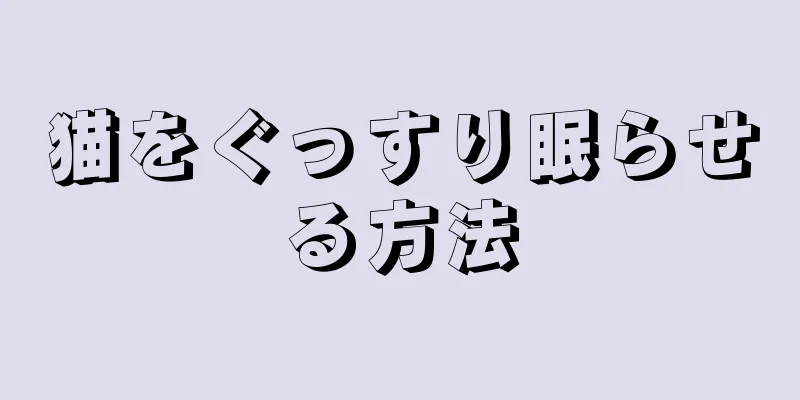 猫をぐっすり眠らせる方法