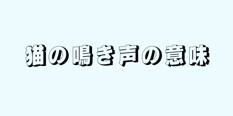 猫の鳴き声の意味