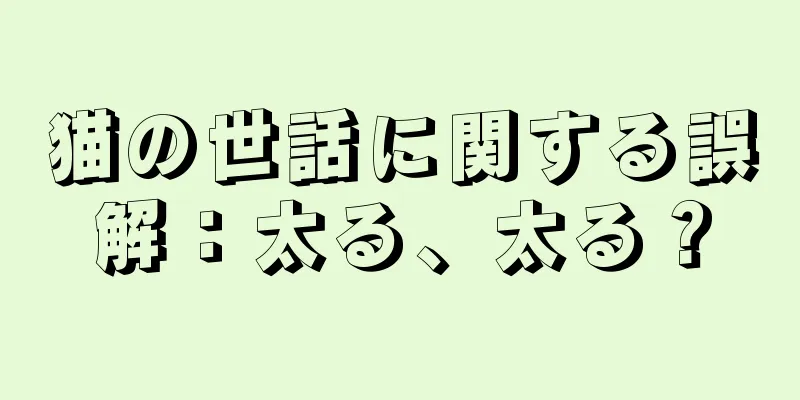 猫の世話に関する誤解：太る、太る？