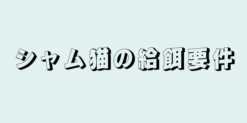 シャム猫の給餌要件