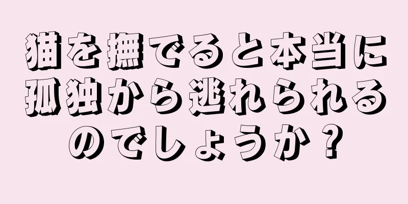 猫を撫でると本当に孤独から逃れられるのでしょうか？