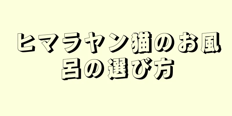 ヒマラヤン猫のお風呂の選び方