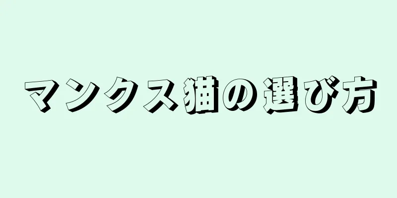 マンクス猫の選び方