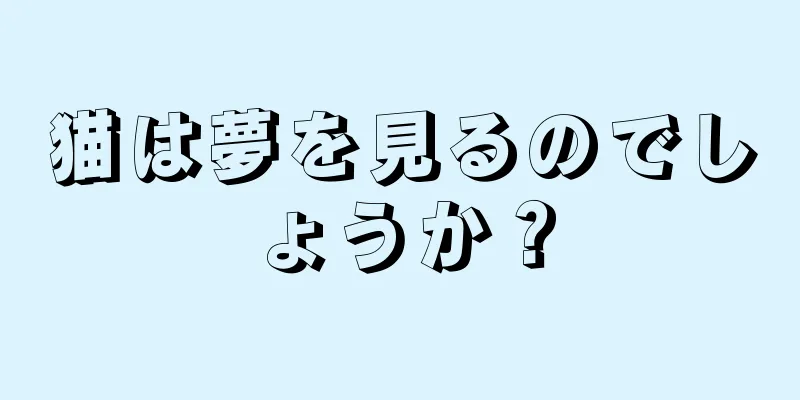 猫は夢を見るのでしょうか？