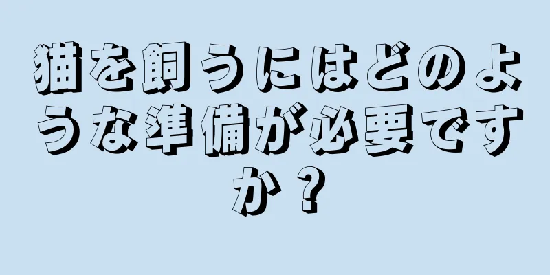 猫を飼うにはどのような準備が必要ですか？