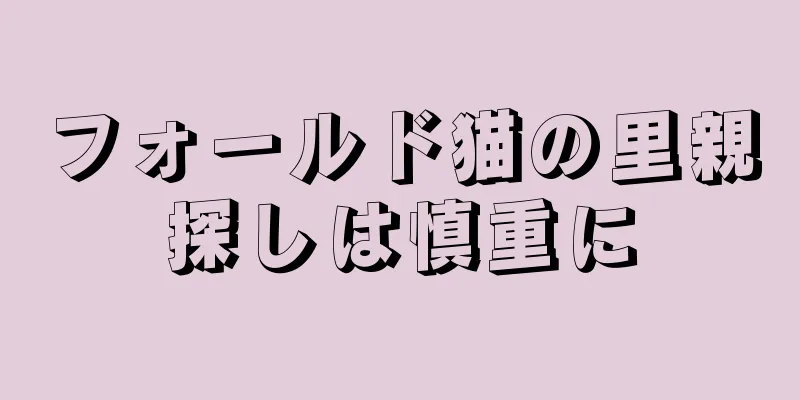 フォールド猫の里親探しは慎重に