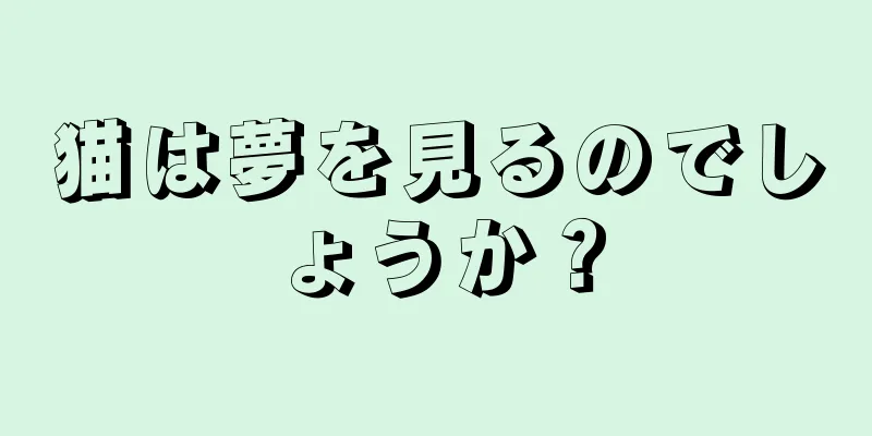 猫は夢を見るのでしょうか？