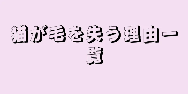 猫が毛を失う理由一覧