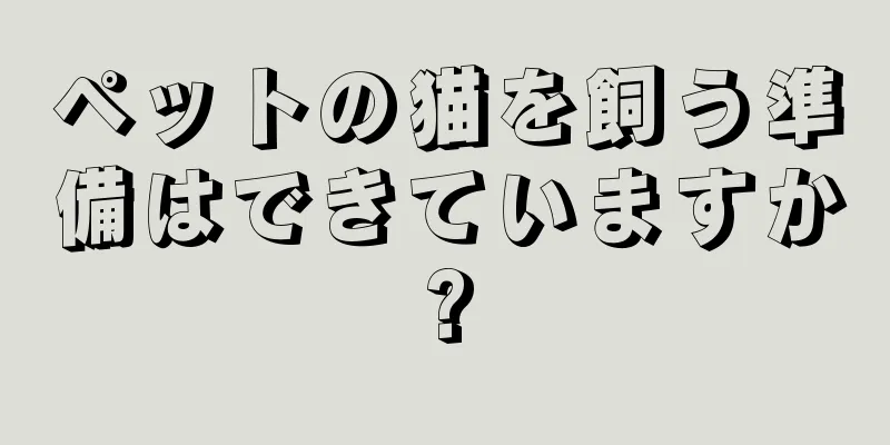 ペットの猫を飼う準備はできていますか?