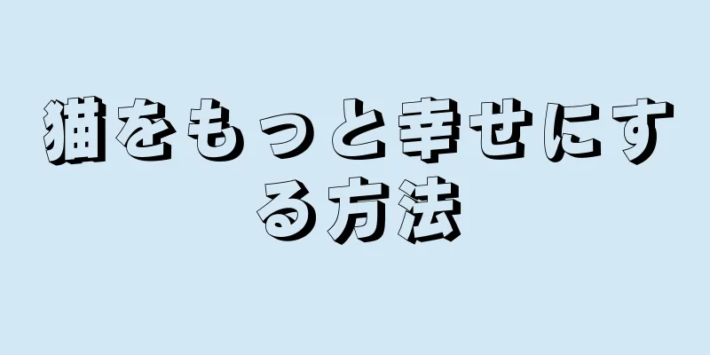 猫をもっと幸せにする方法