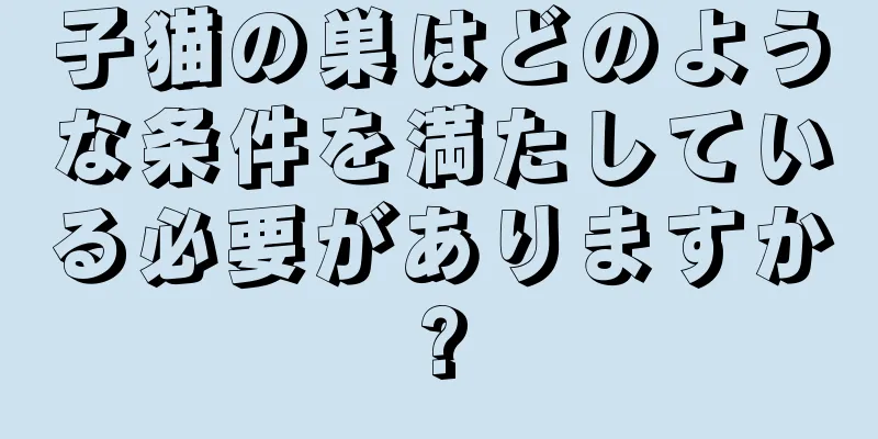 子猫の巣はどのような条件を満たしている必要がありますか?