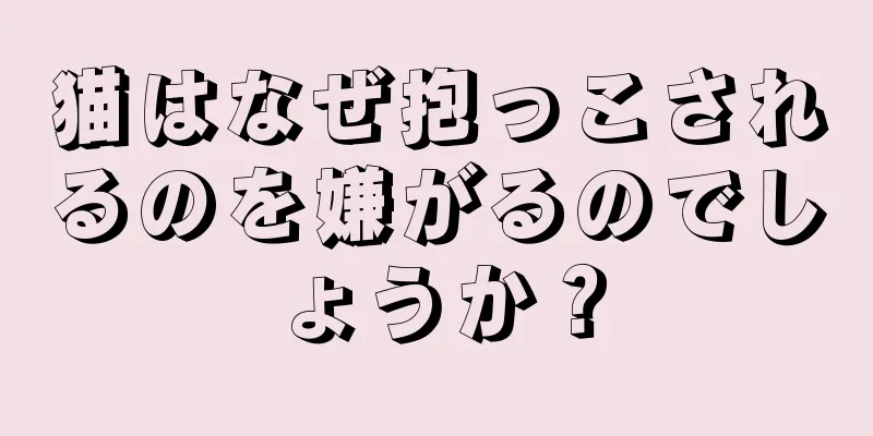 猫はなぜ抱っこされるのを嫌がるのでしょうか？