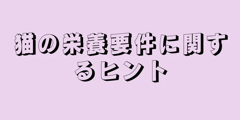 猫の栄養要件に関するヒント