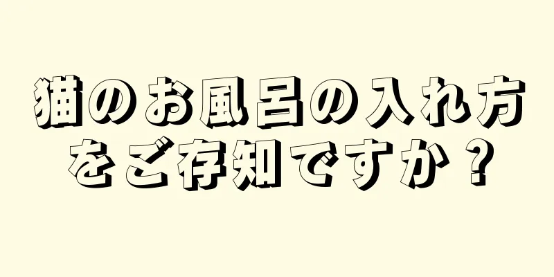 猫のお風呂の入れ方をご存知ですか？