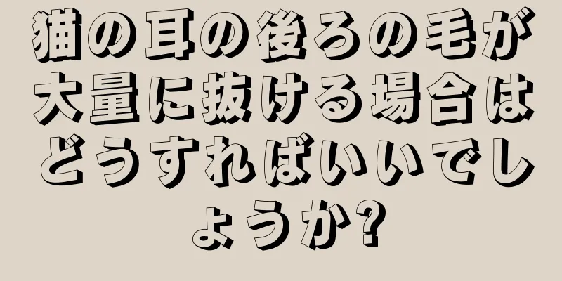 猫の耳の後ろの毛が大量に抜ける場合はどうすればいいでしょうか?