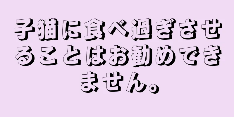 子猫に食べ過ぎさせることはお勧めできません。