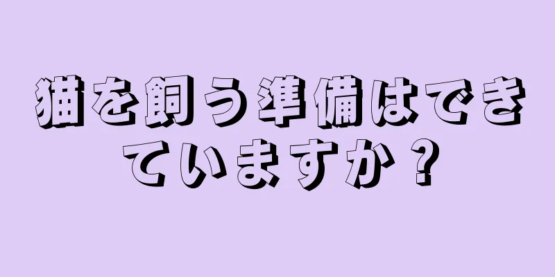 猫を飼う準備はできていますか？