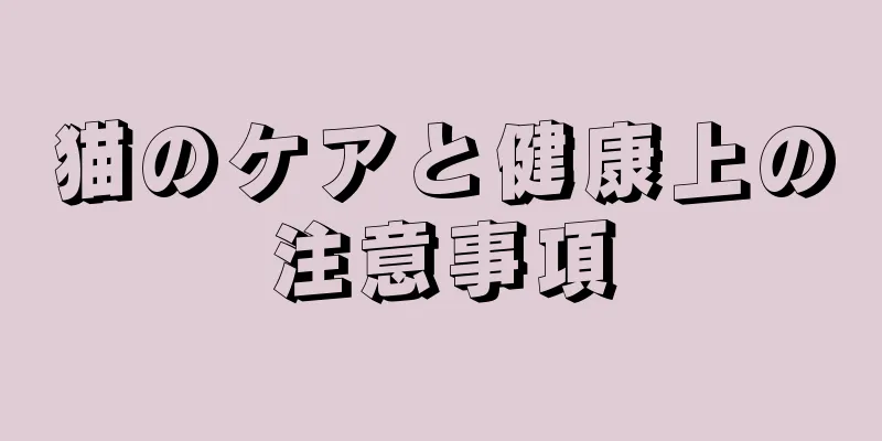 猫のケアと健康上の注意事項