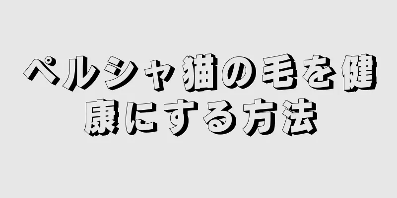 ペルシャ猫の毛を健康にする方法