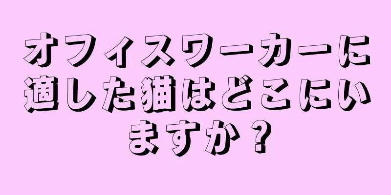 オフィスワーカーに適した猫はどこにいますか？