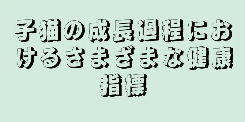 子猫の成長過程におけるさまざまな健康指標