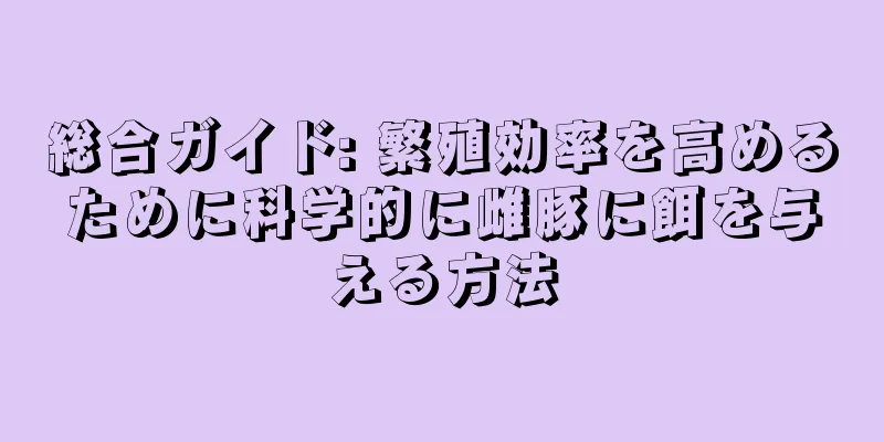 総合ガイド: 繁殖効率を高めるために科学的に雌豚に餌を与える方法