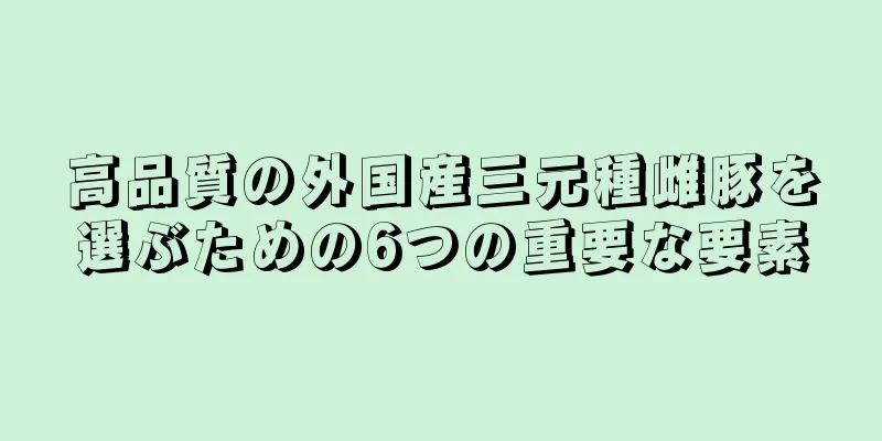 高品質の外国産三元種雌豚を選ぶための6つの重要な要素