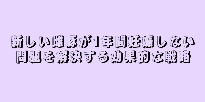 新しい雌豚が1年間妊娠しない問題を解決する効果的な戦略