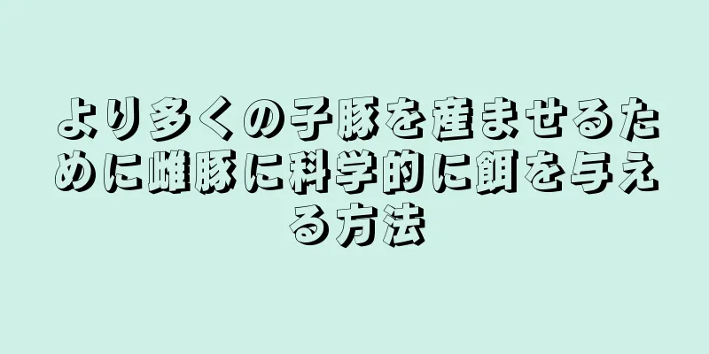 より多くの子豚を産ませるために雌豚に科学的に餌を与える方法