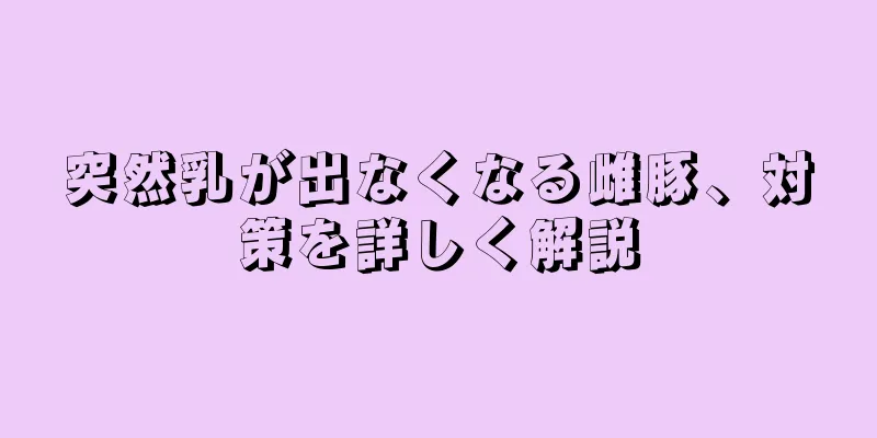突然乳が出なくなる雌豚、対策を詳しく解説