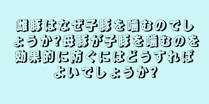 雌豚はなぜ子豚を噛むのでしょうか?母豚が子豚を噛むのを効果的に防ぐにはどうすればよいでしょうか?