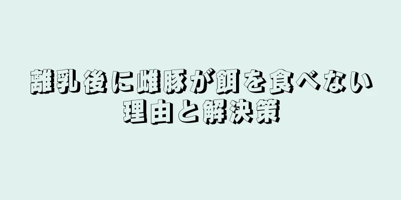 離乳後に雌豚が餌を食べない理由と解決策