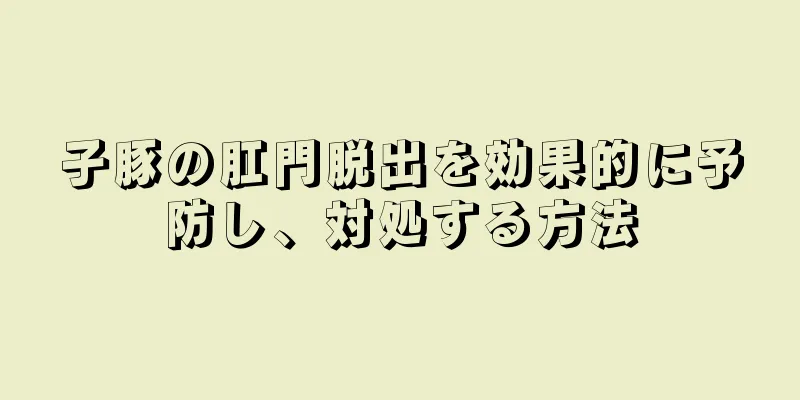 子豚の肛門脱出を効果的に予防し、対処する方法