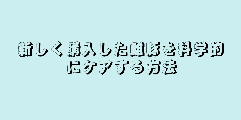 新しく購入した雌豚を科学的にケアする方法