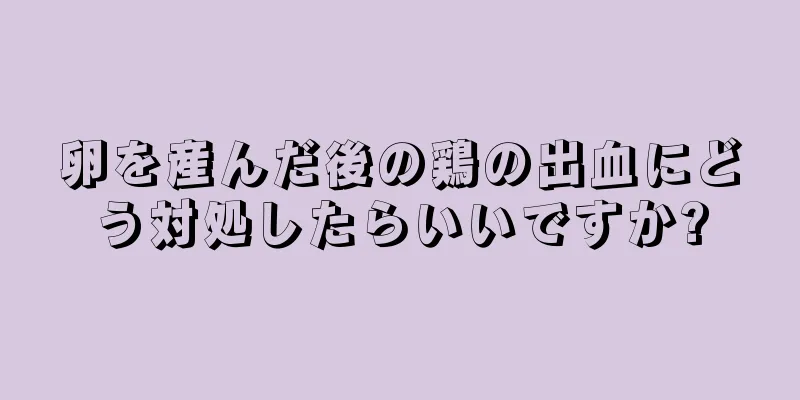 卵を産んだ後の鶏の出血にどう対処したらいいですか?