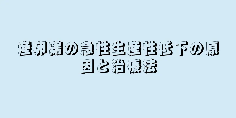 産卵鶏の急性生産性低下の原因と治療法