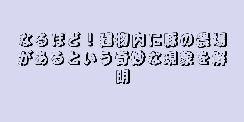 なるほど！建物内に豚の農場があるという奇妙な現象を解明