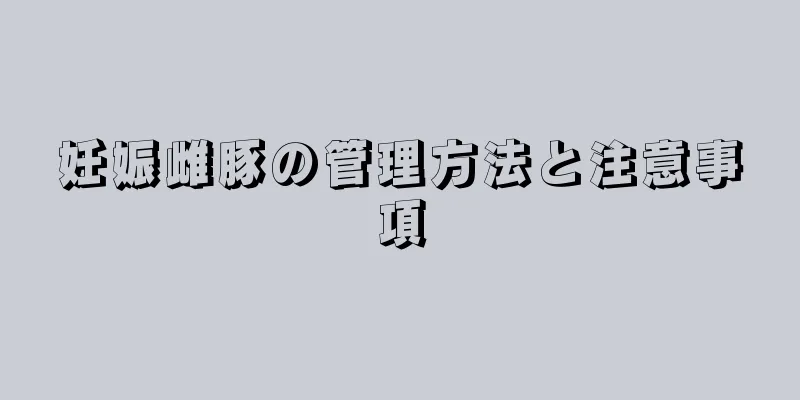 妊娠雌豚の管理方法と注意事項