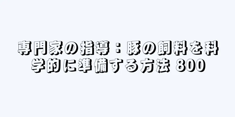 専門家の指導：豚の飼料を科学的に準備する方法 800