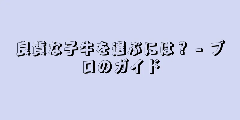 良質な子牛を選ぶには？ - プロのガイド