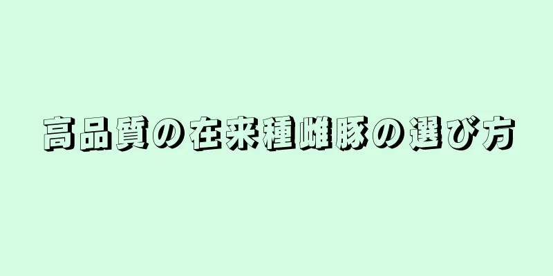 高品質の在来種雌豚の選び方