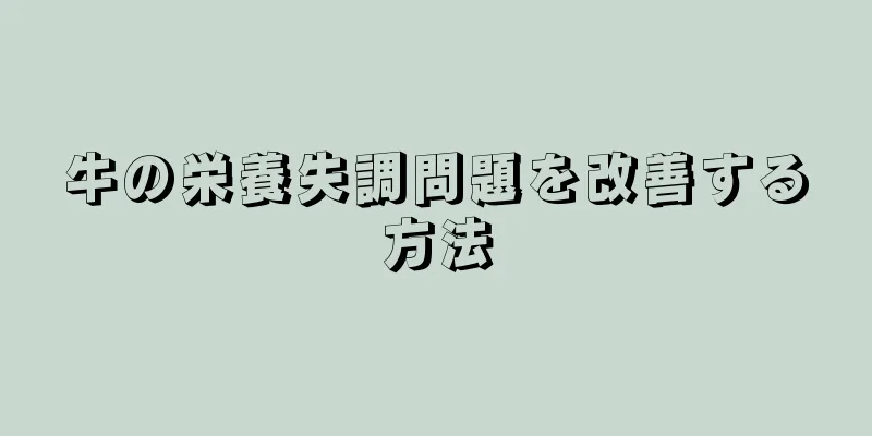 牛の栄養失調問題を改善する方法