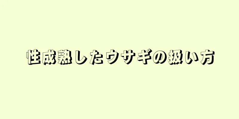 性成熟したウサギの扱い方