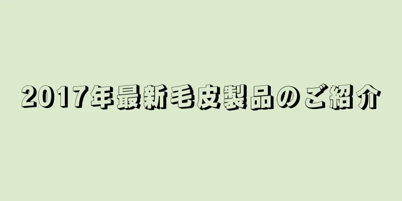 2017年最新毛皮製品のご紹介