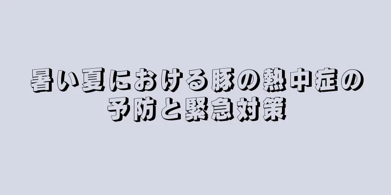暑い夏における豚の熱中症の予防と緊急対策