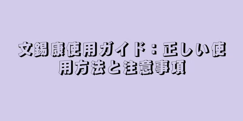 文錫康使用ガイド：正しい使用方法と注意事項