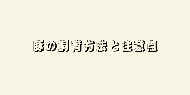 豚の飼育方法と注意点