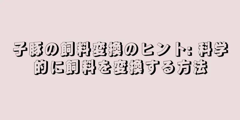 子豚の飼料変換のヒント: 科学的に飼料を変換する方法