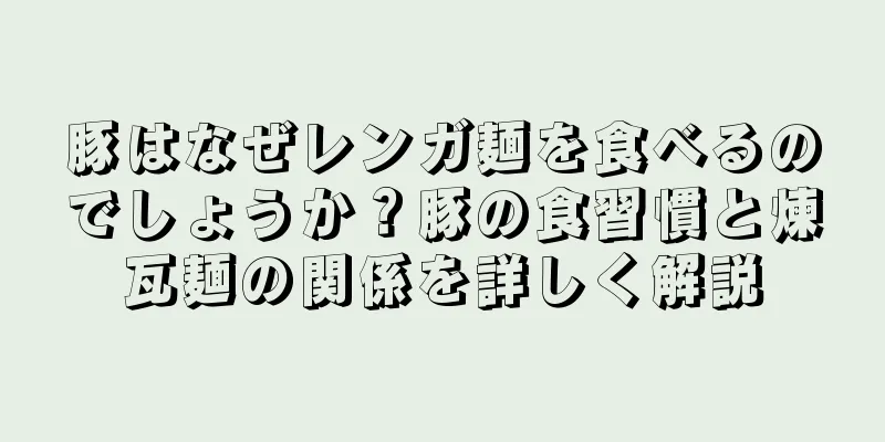 豚はなぜレンガ麺を食べるのでしょうか？豚の食習慣と煉瓦麺の関係を詳しく解説